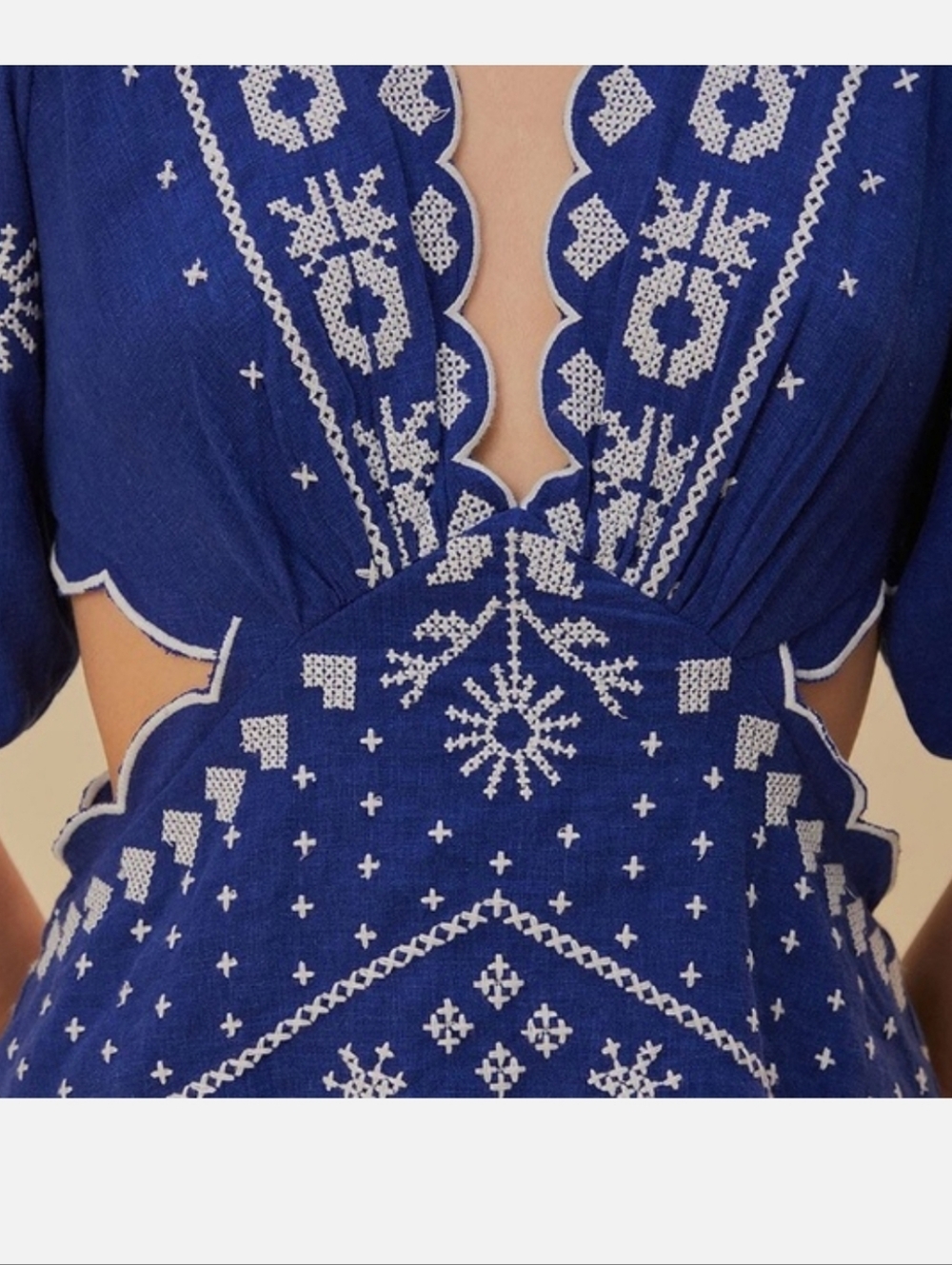 Farm Rio Navy Embroidered Maxidress - Picture 6 of 6